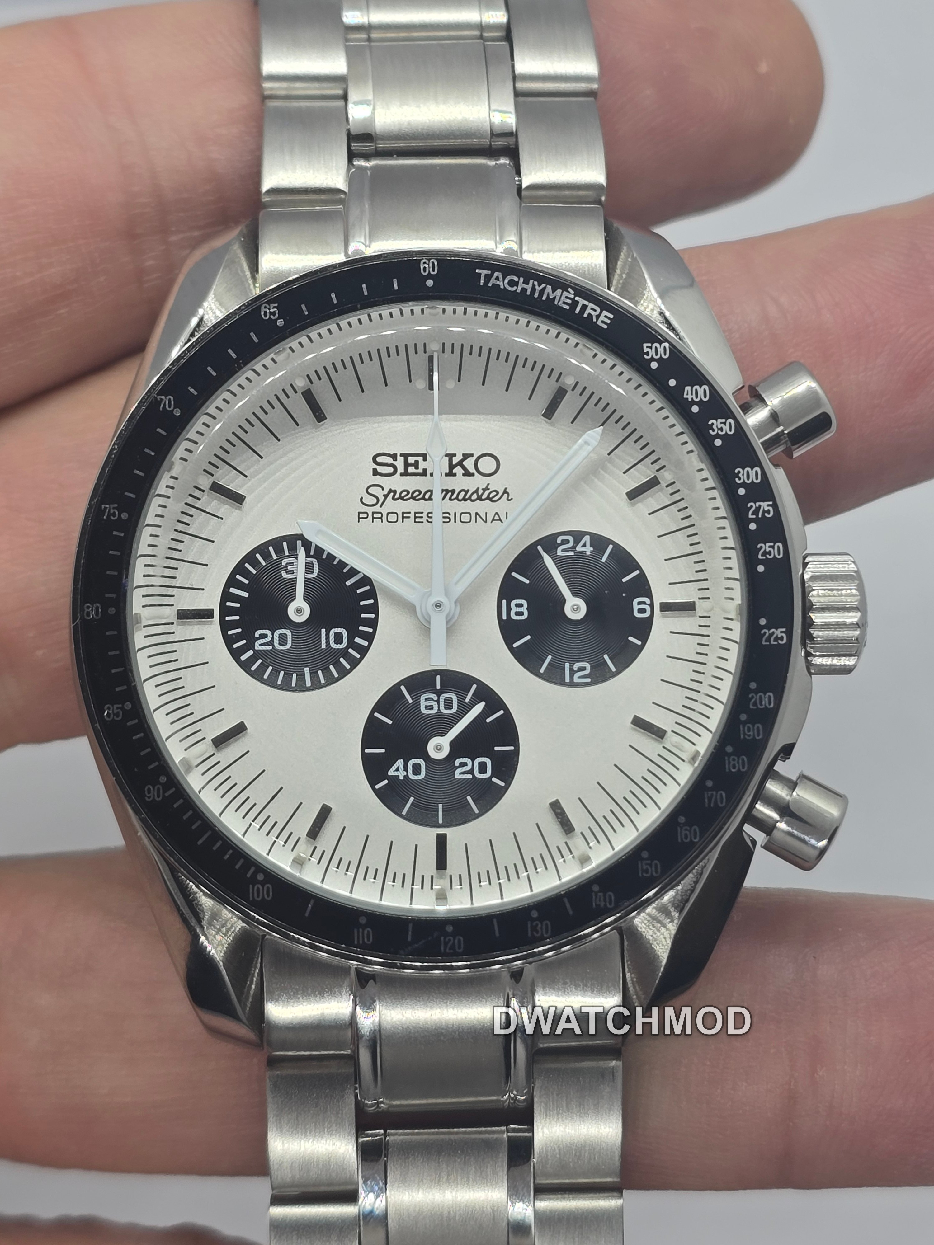 Orologio Mod Speedmaster Panda Nh35 automatico 40mm vetro zaffiro