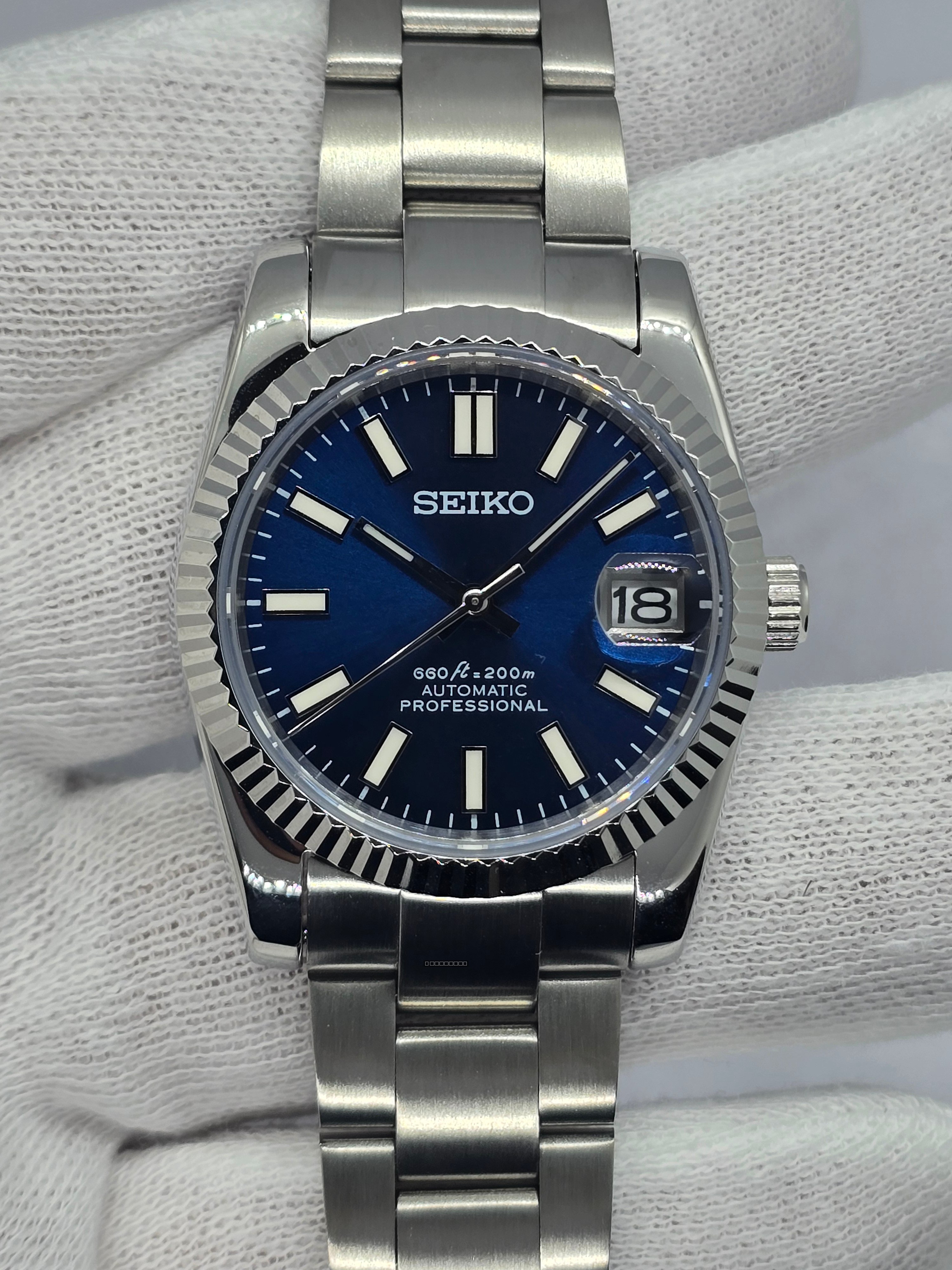 Orologio Mod Datejust blu Nh35 automatico 36mm vetro zaffiro Oyster
