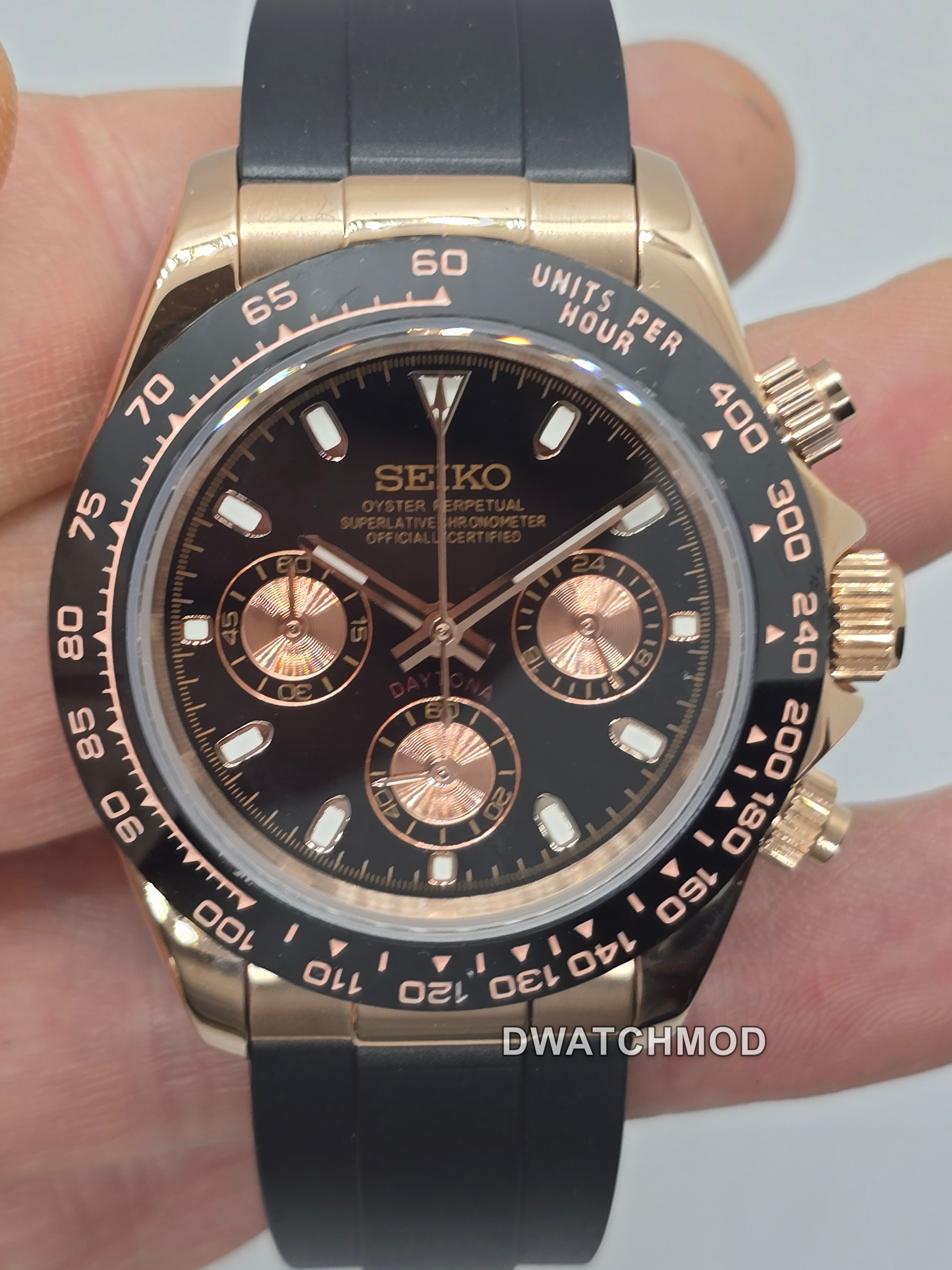 Orologio Mod Daytona cronografo laminato oro rosa Vk63 quarzo 40mm