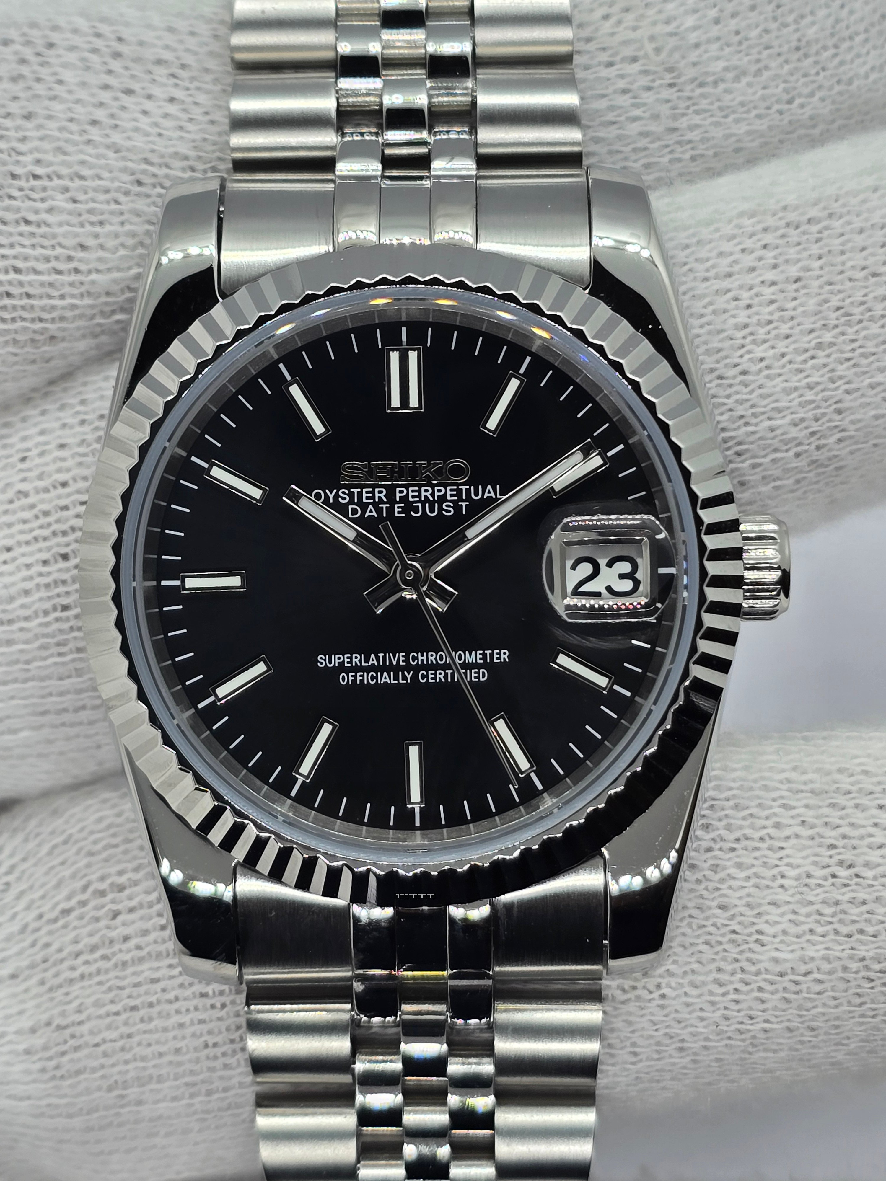 Orologio Mod Datejust nero Nh35 automatico 36 mm vetro zaffiro