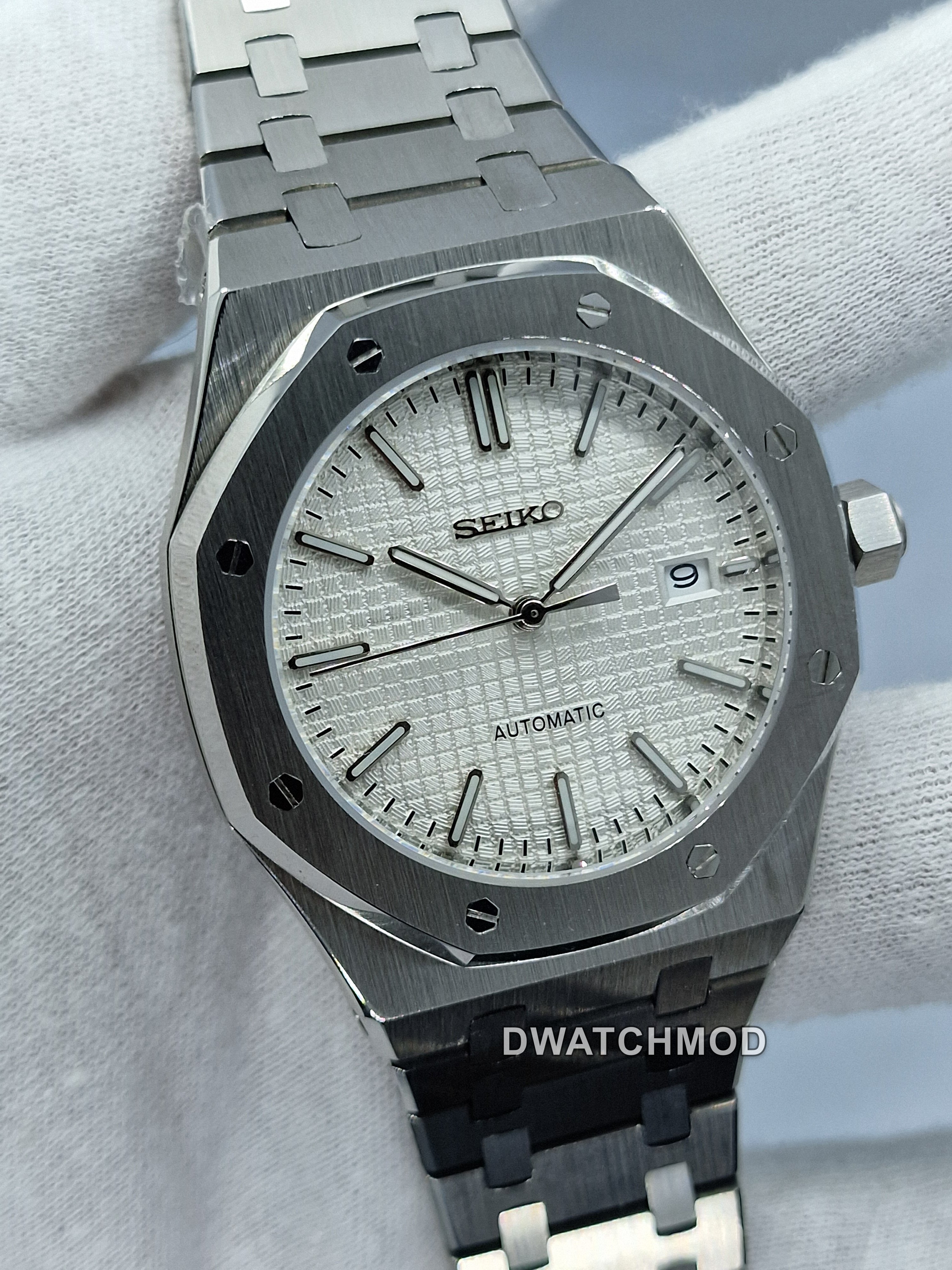 Orologio Mod Royal Oak bianco Nh35 automatico vetro zaffiro
