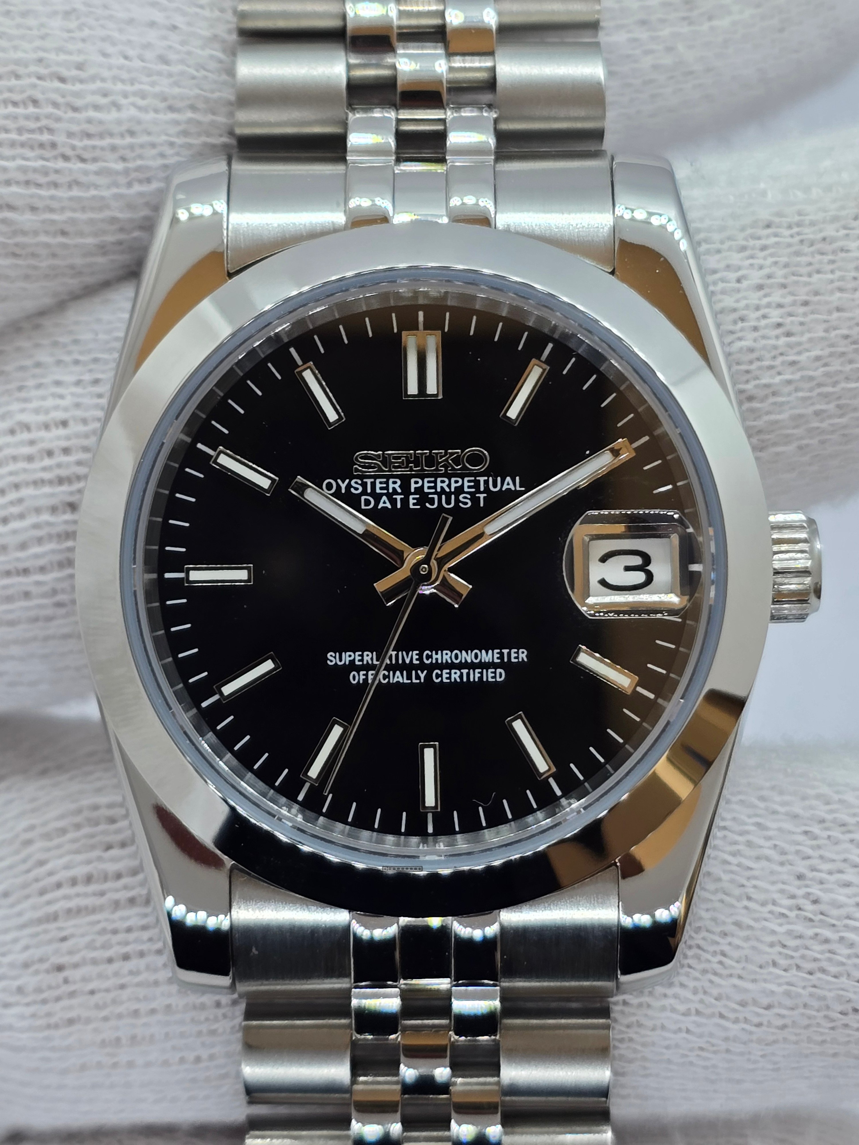 Orologio Mod Datejust Nh35 automatico 36mm vetro zaffiro cinturino Jubille